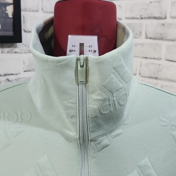 Womens Adidas Logo Jacquard Half Zip Sweatshirt - Picture 6 of 11